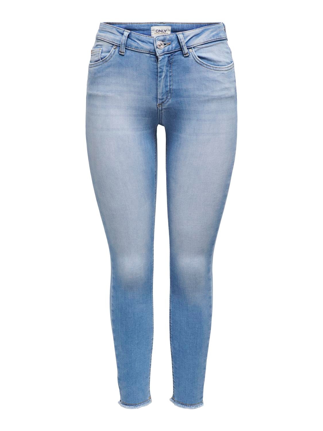 ONLY ONLBLUSH MID WAIST SKINNY ANKLE Jeans -Light Medium Blue Denim - 15250087
