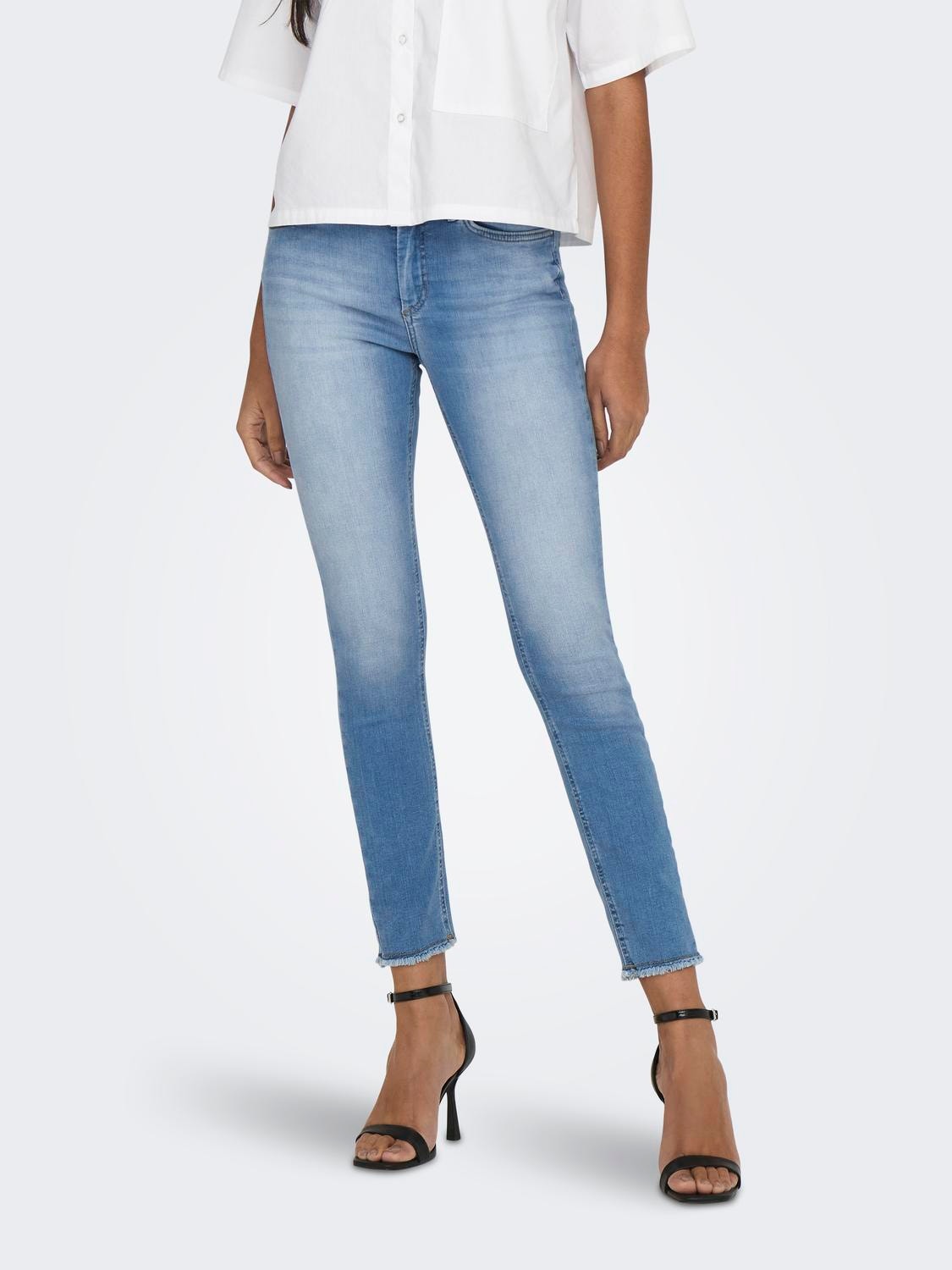 ONLY Jeans Skinny Fit Taille moyenne -Light Medium Blue Denim - 15250087