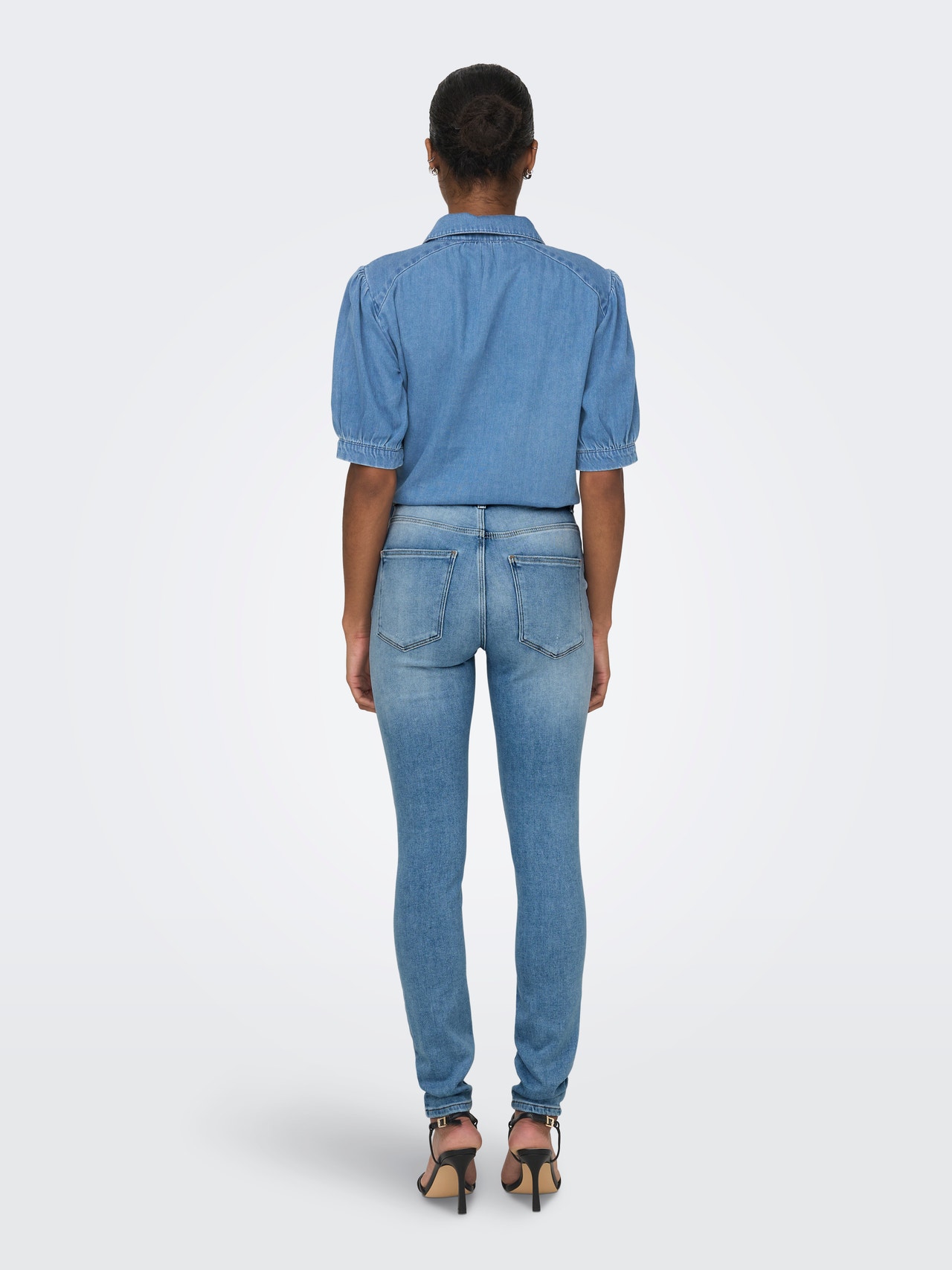 ONLY Jeans Skinny Fit Taille haute -Light Medium Blue Denim - 15250149