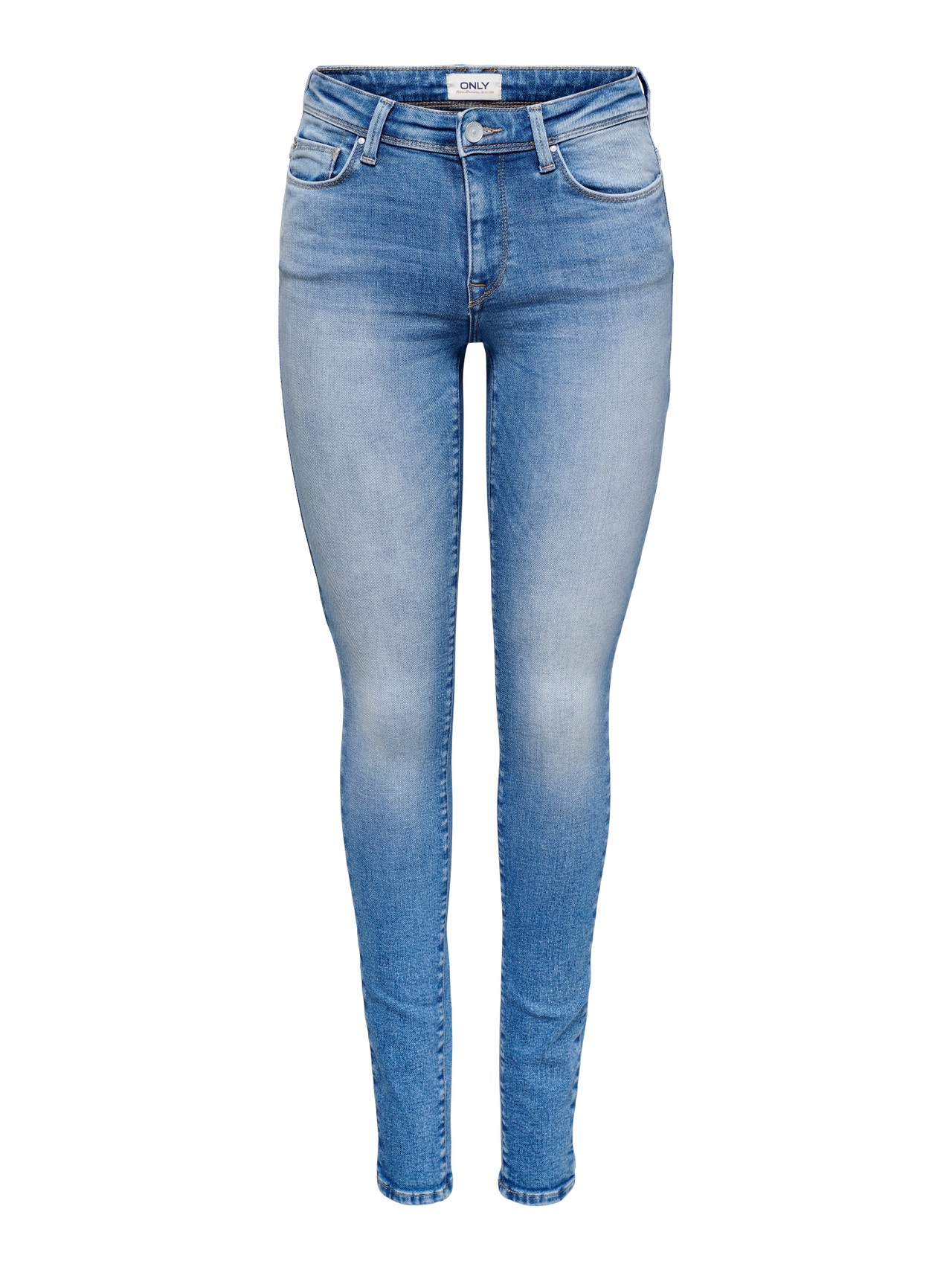 ONLY Skinny fit Mid waist Jeans -Light Medium Blue Denim - 15250160