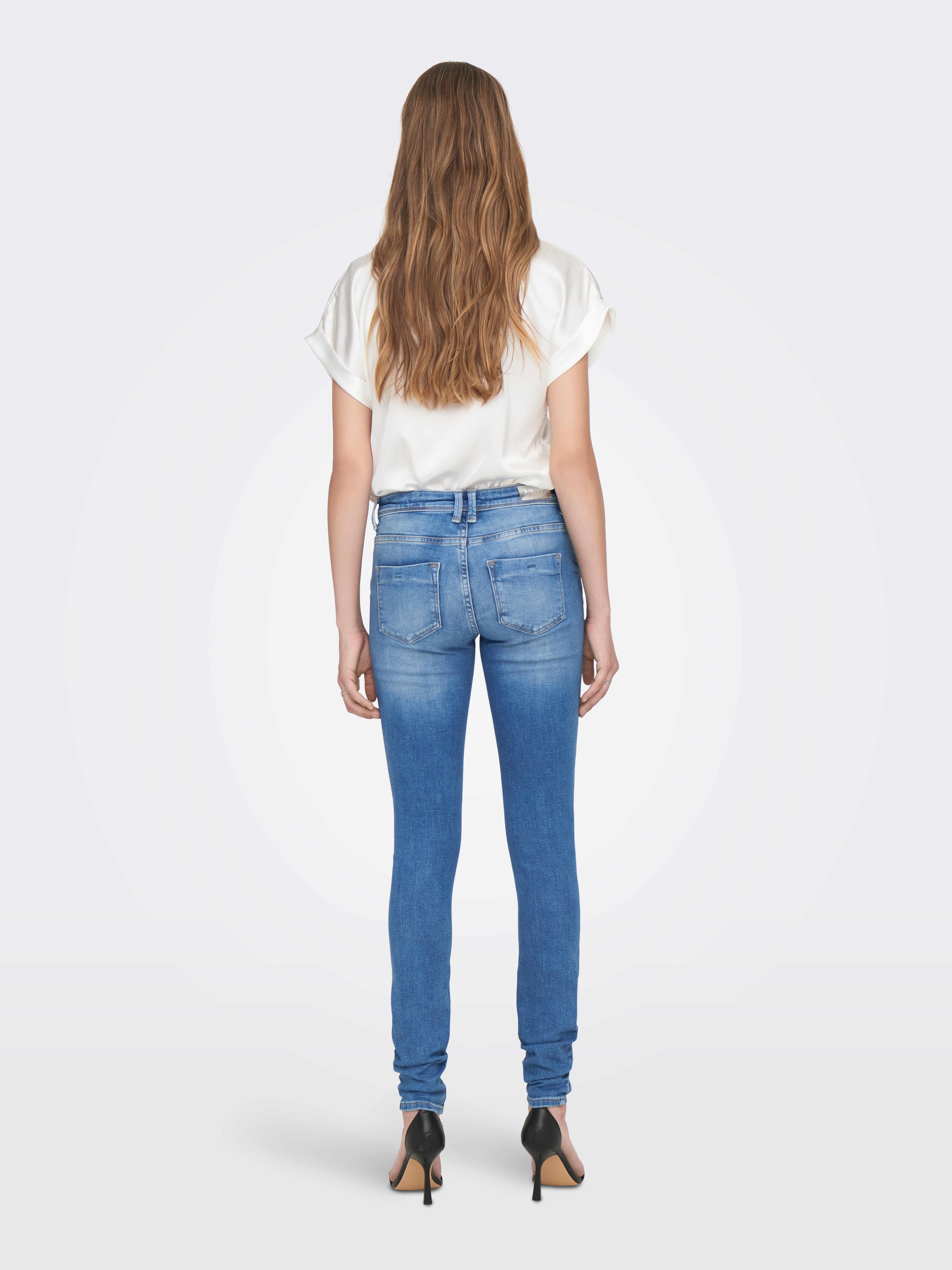 ONLSHAPE Mittlere Taille Skinny Fit Jeans | Mittelblau | ONLY®