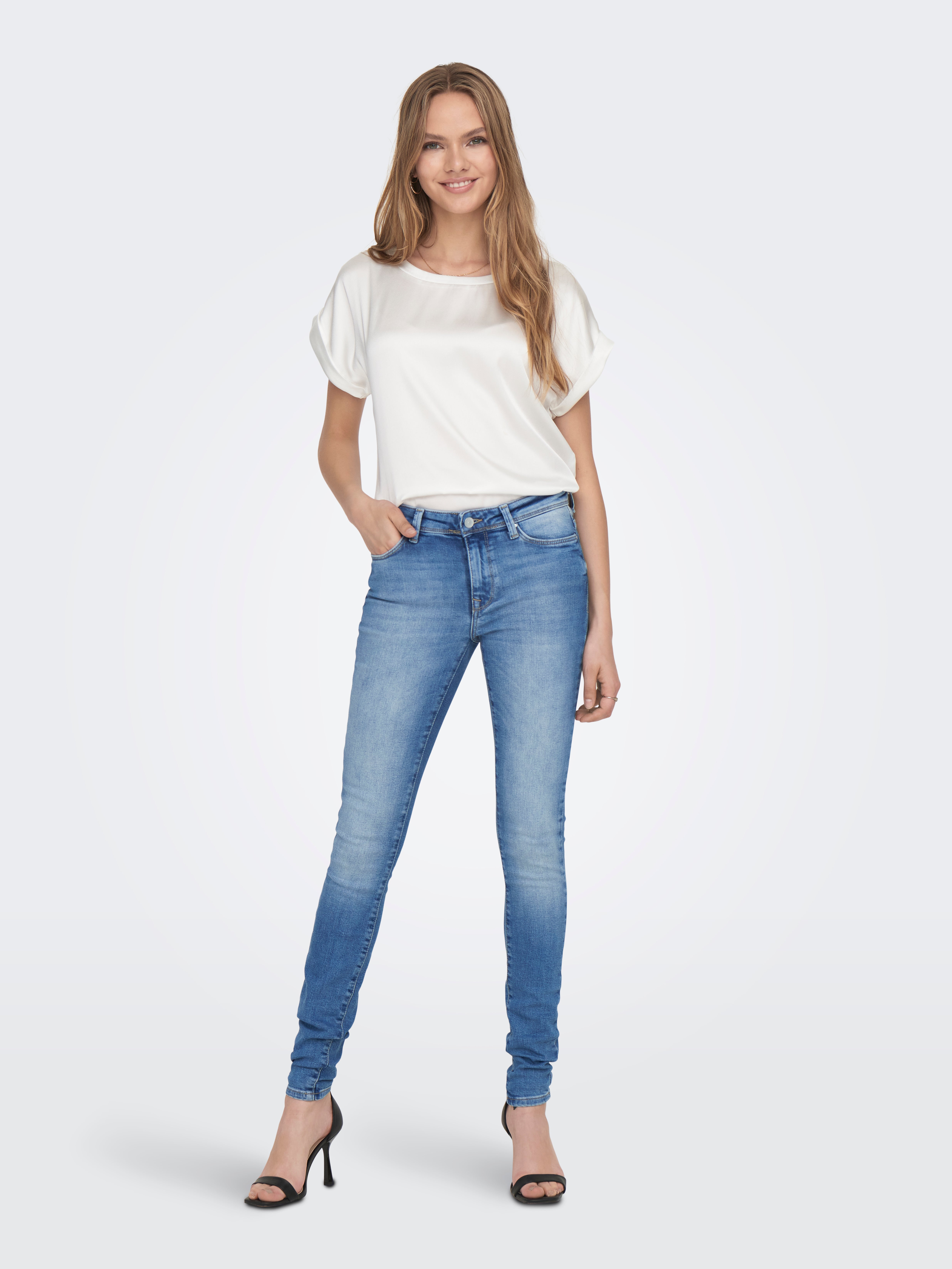 ONLSHAPE Mittlere Taille Skinny Fit Jeans | Mittelblau | ONLY®