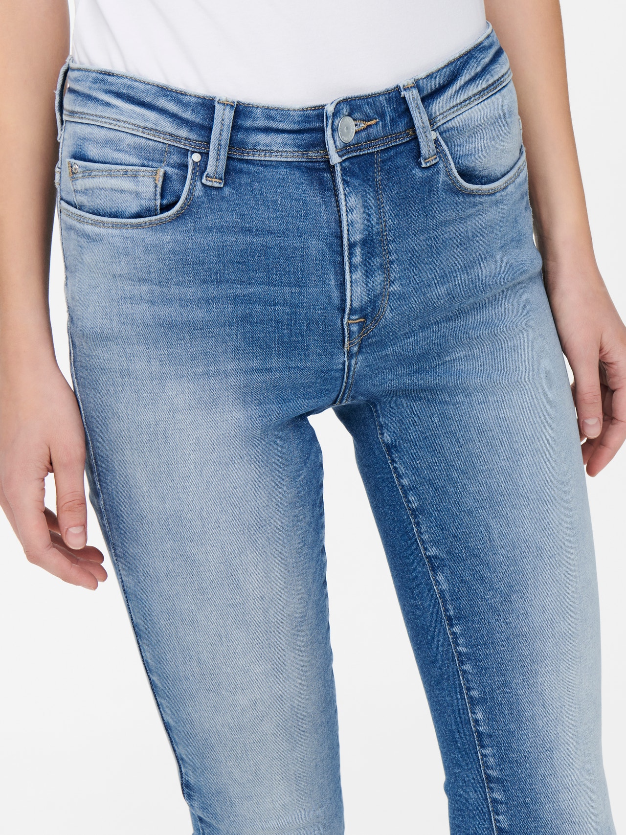 ONLY Jeans Skinny Fit Taille moyenne -Light Medium Blue Denim - 15250160