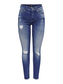 ONLY Skinny fit Mid waist Versleten zoom Jeans -Medium Blue Denim - 15250169