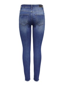 ONLY Skinny Fit Mittlere Taille Offener Saum Jeans -Medium Blue Denim - 15250169