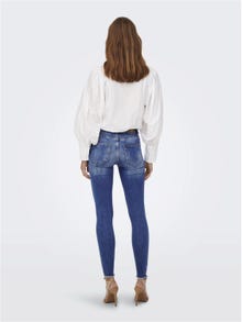 ONLY Jeans Skinny Fit Taille moyenne Ourlé destroy -Medium Blue Denim - 15250169