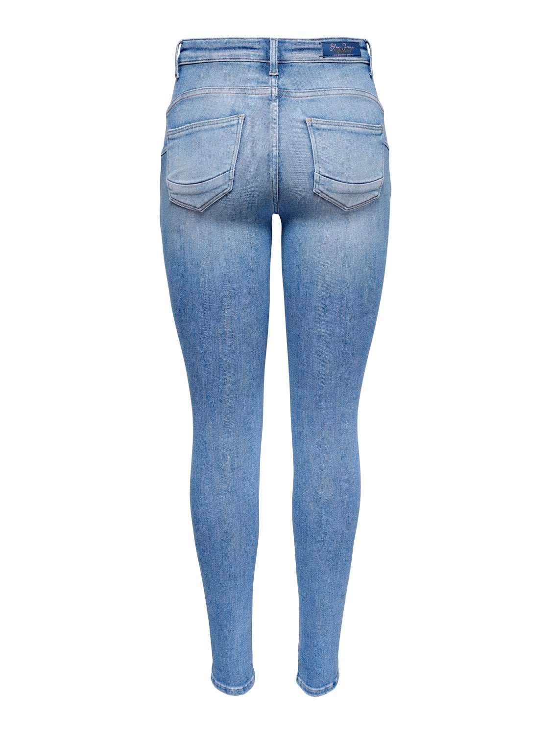 ONLY Skinny Fit Mid waist Jeans -Special Bright Blue Denim - 15250273
