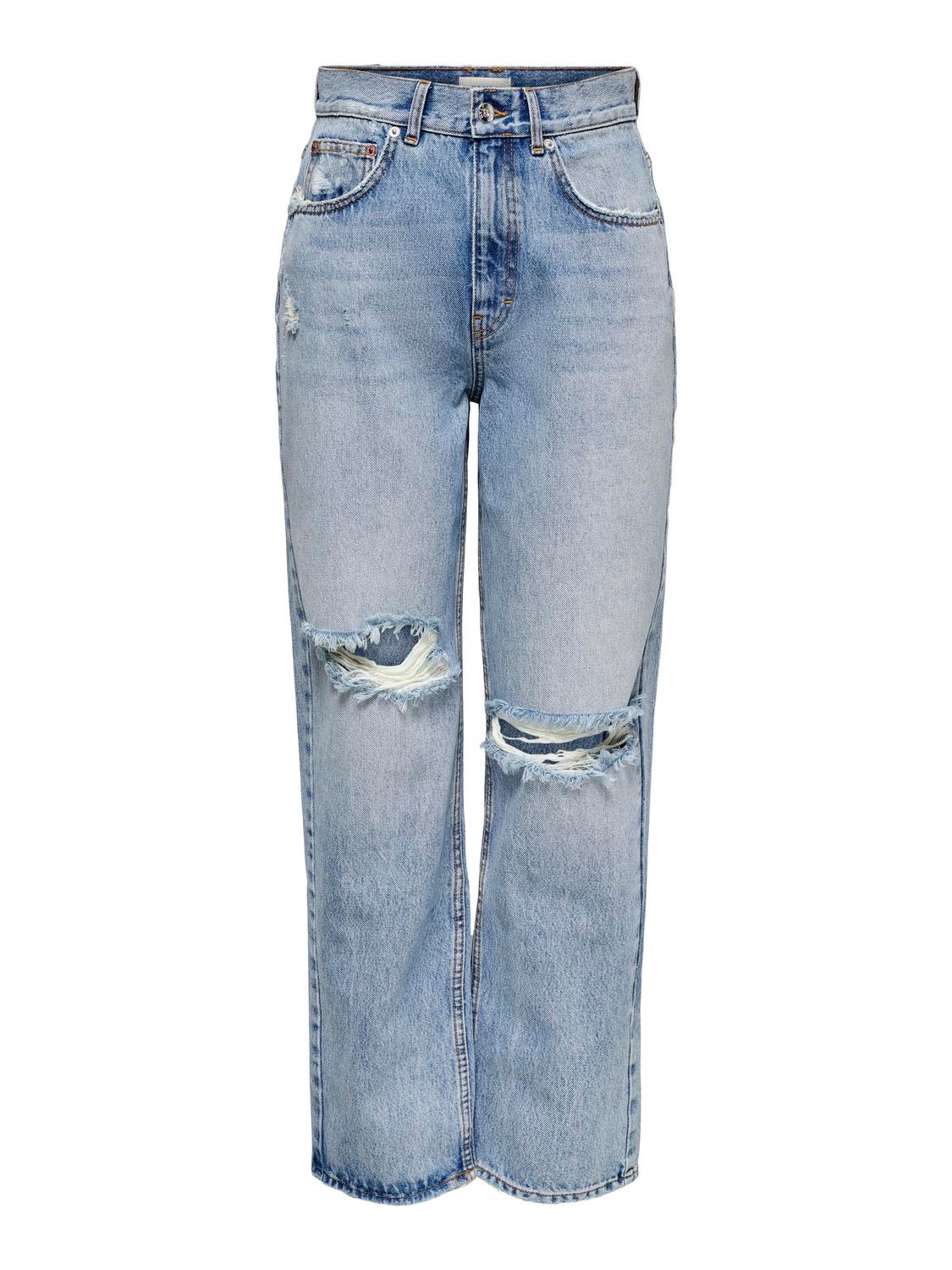 ONLY ONLRobyn life hw ankle Straight fit-jeans -Medium Blue Denim - 15250328