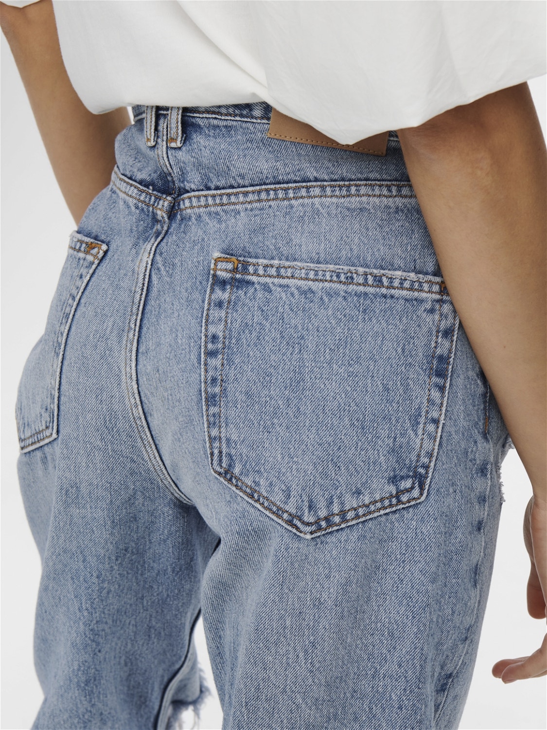 ONLY Gerade geschnitten Hohe Taille Offener Saum Jeans -Medium Blue Denim - 15250328