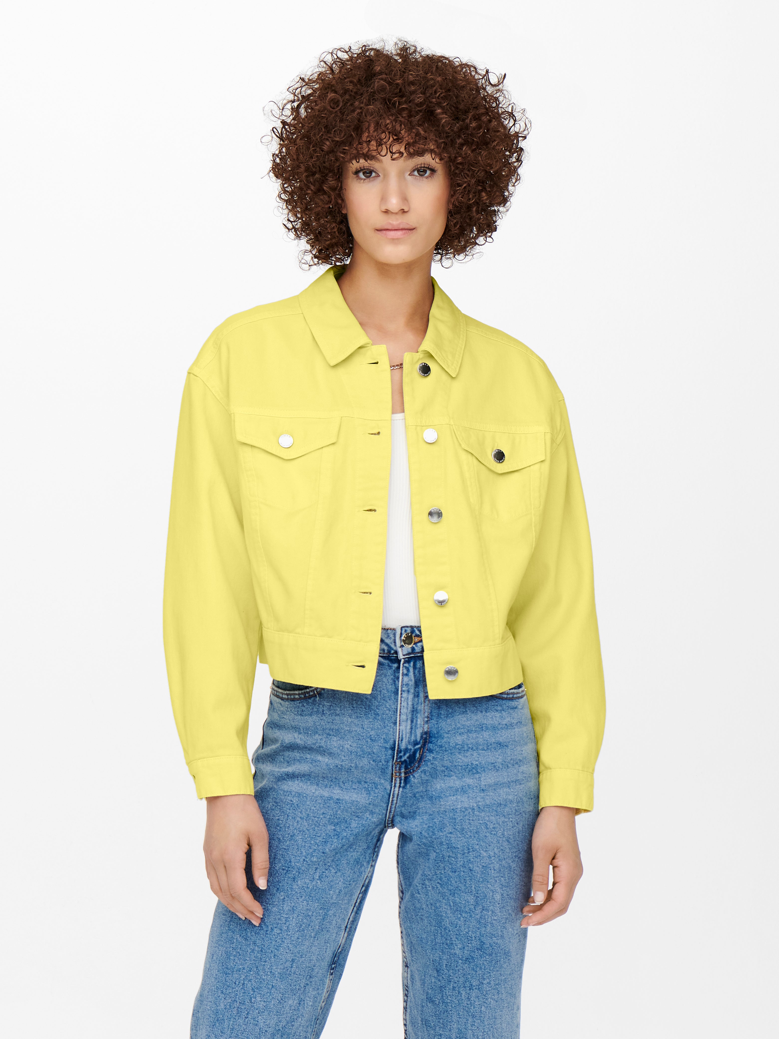 Light yellow jean jacket best sale