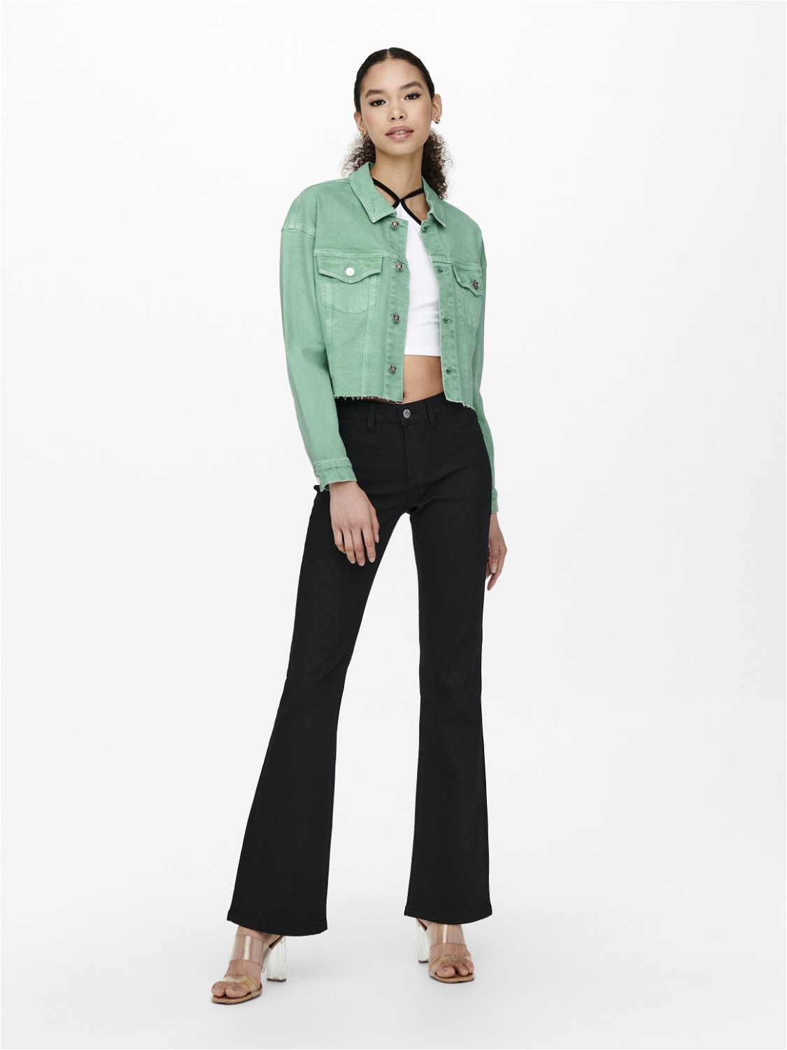 ONLY Cropped Jacket -Creme De Menthe - 15250360