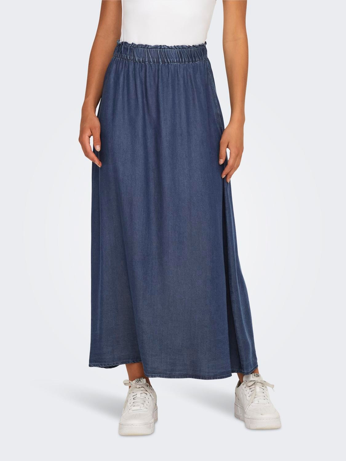 ONLY Long skirt -Dark Blue Denim - 15250371
