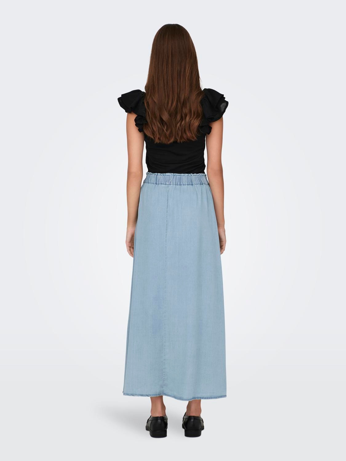 ONLY Lång kjol -Light Blue Denim - 15250371