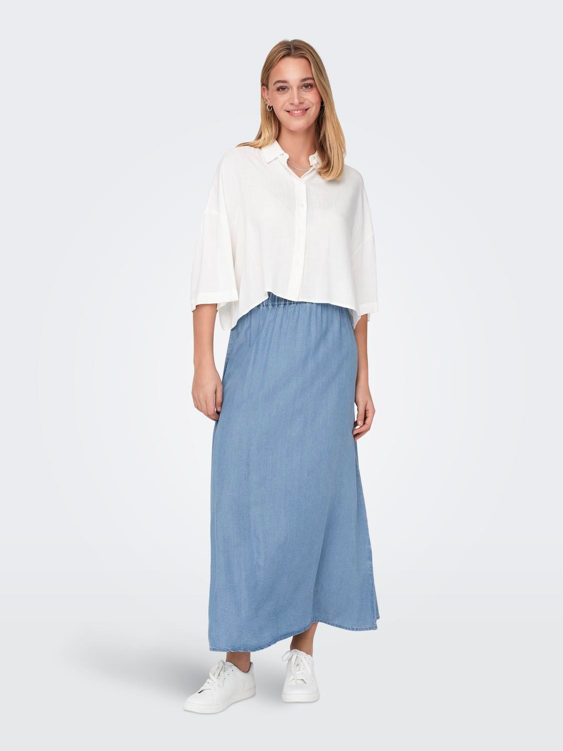 ONLY Lång kjol -Medium Blue Denim - 15250371