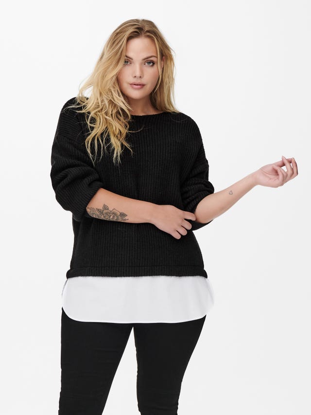 ONLY Curvy Mix Knitted Pullover - 15250408
