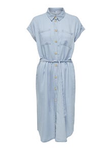 ONLY Korte mouwen Denim jurk -Light Blue Denim - 15250429