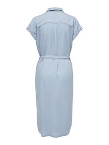 ONLY Loose Fit Round Neck Short dress -Light Blue Denim - 15250429