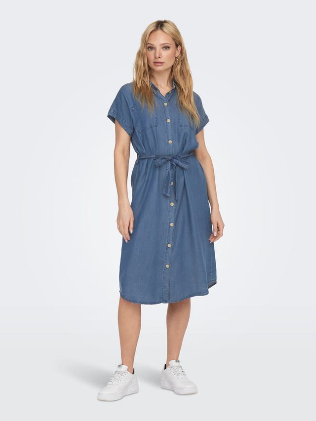 ONLY Short sleeved Denim Dress - 15250429