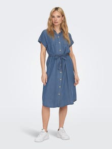 ONLY Loose fit O-hals Korte jurk -Dark Blue Denim - 15250429