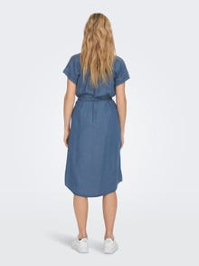 ONLY Korte mouwen Denim jurk -Dark Blue Denim - 15250429