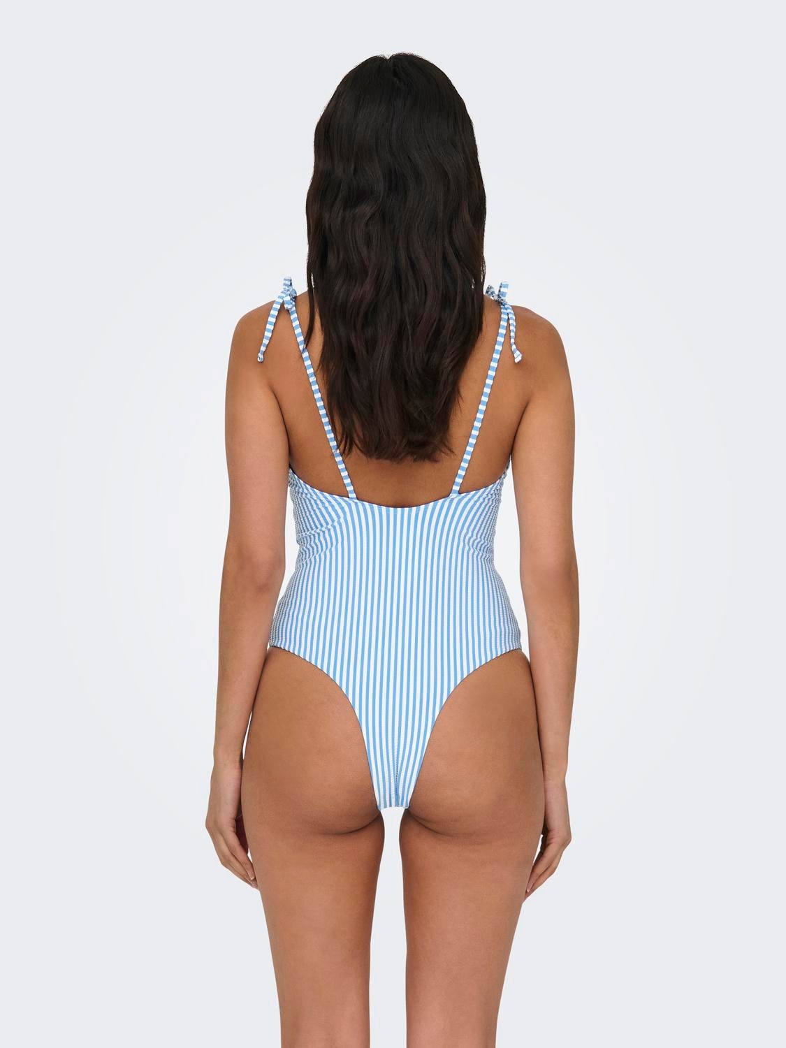 ONLY Bow detailed Swimsuit -Azure Blue - 15250479