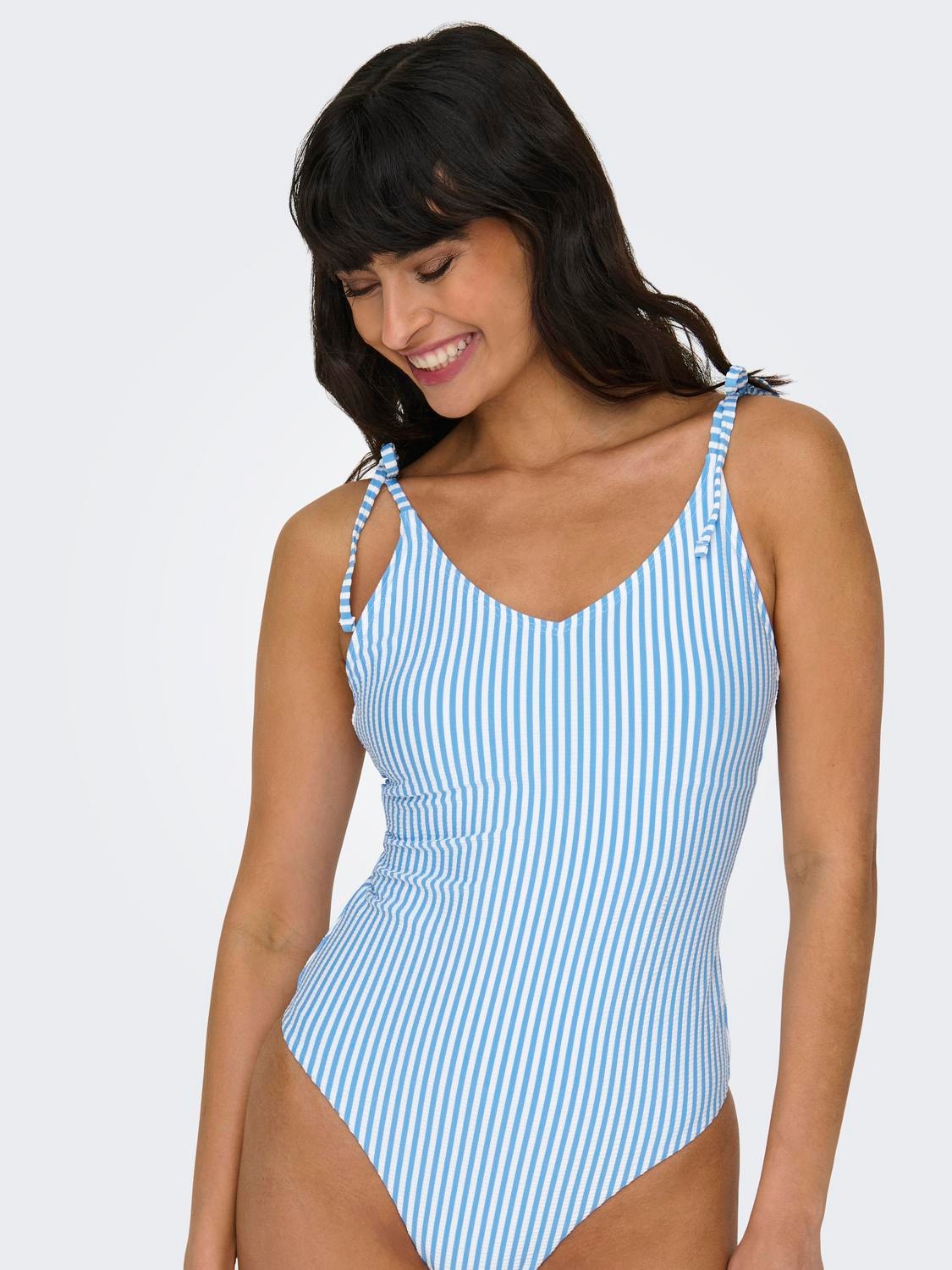 ONLY High waist Adjustable shoulder straps Swimwear -Azure Blue - 15250479