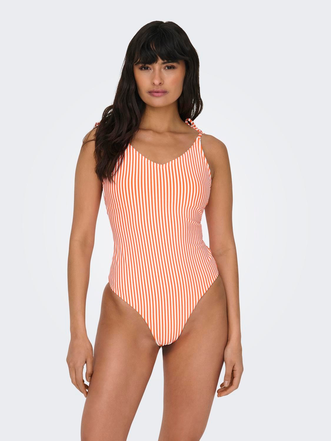 ONLY Bow detailed Swimsuit -Cherry Tomato - 15250479