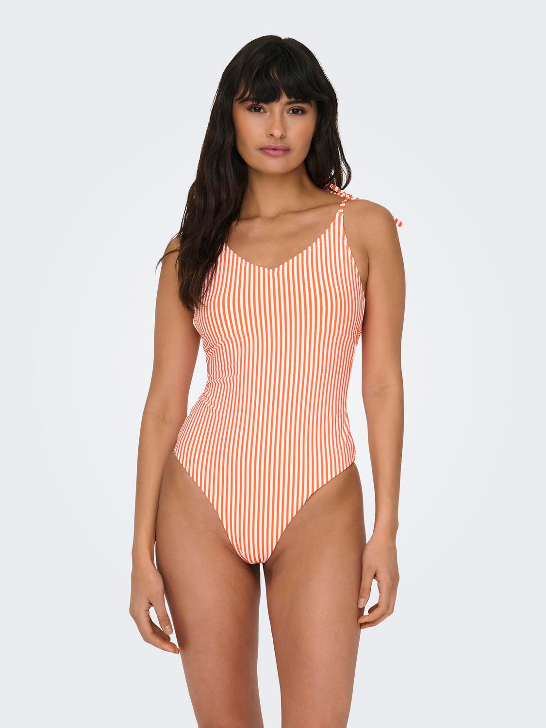 ONLY Bow detailed Swimsuit -Cherry Tomato - 15250479