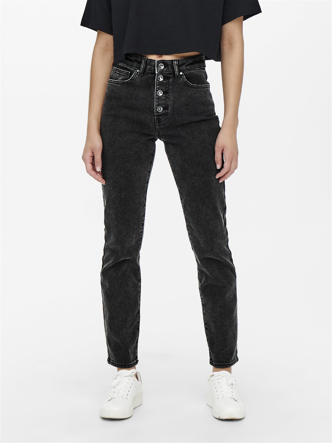 Onlemily Hohe Taille Gerade Geschnitten Jeans