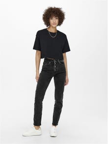 ONLY ONLEmily taille haute Jean droit -Washed Black - 15250500