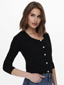 ONLY Square Knitted Cardigan -Black - 15250563