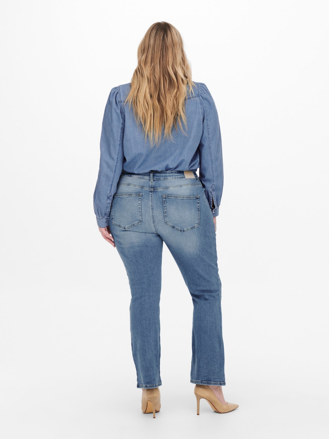 ONLY Jeans Flared Fit Taille haute -Light Blue Denim - 15250611