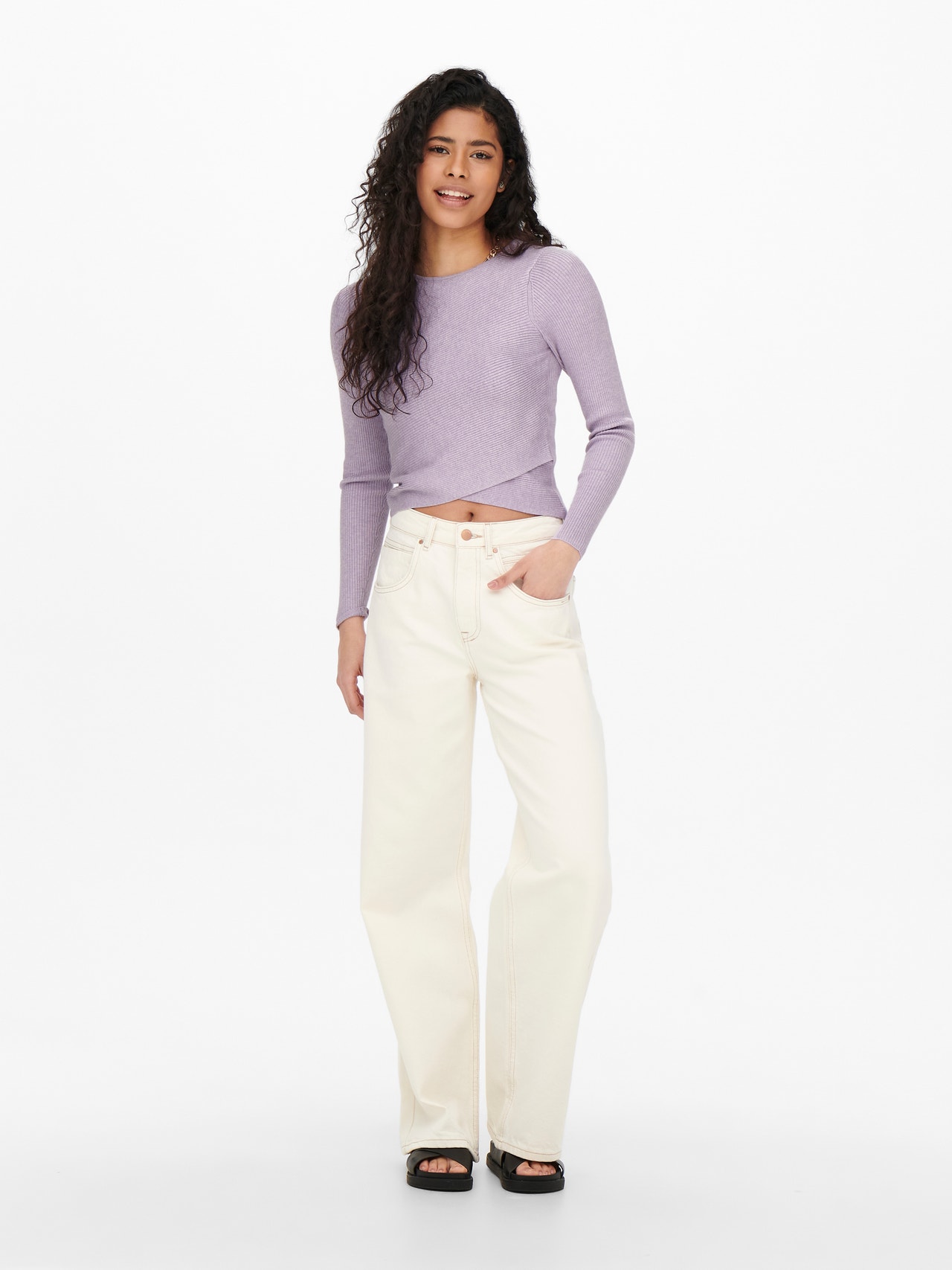 ONLY Knit Fit Round Neck Pullover -Pastel Lilac - 15250619
