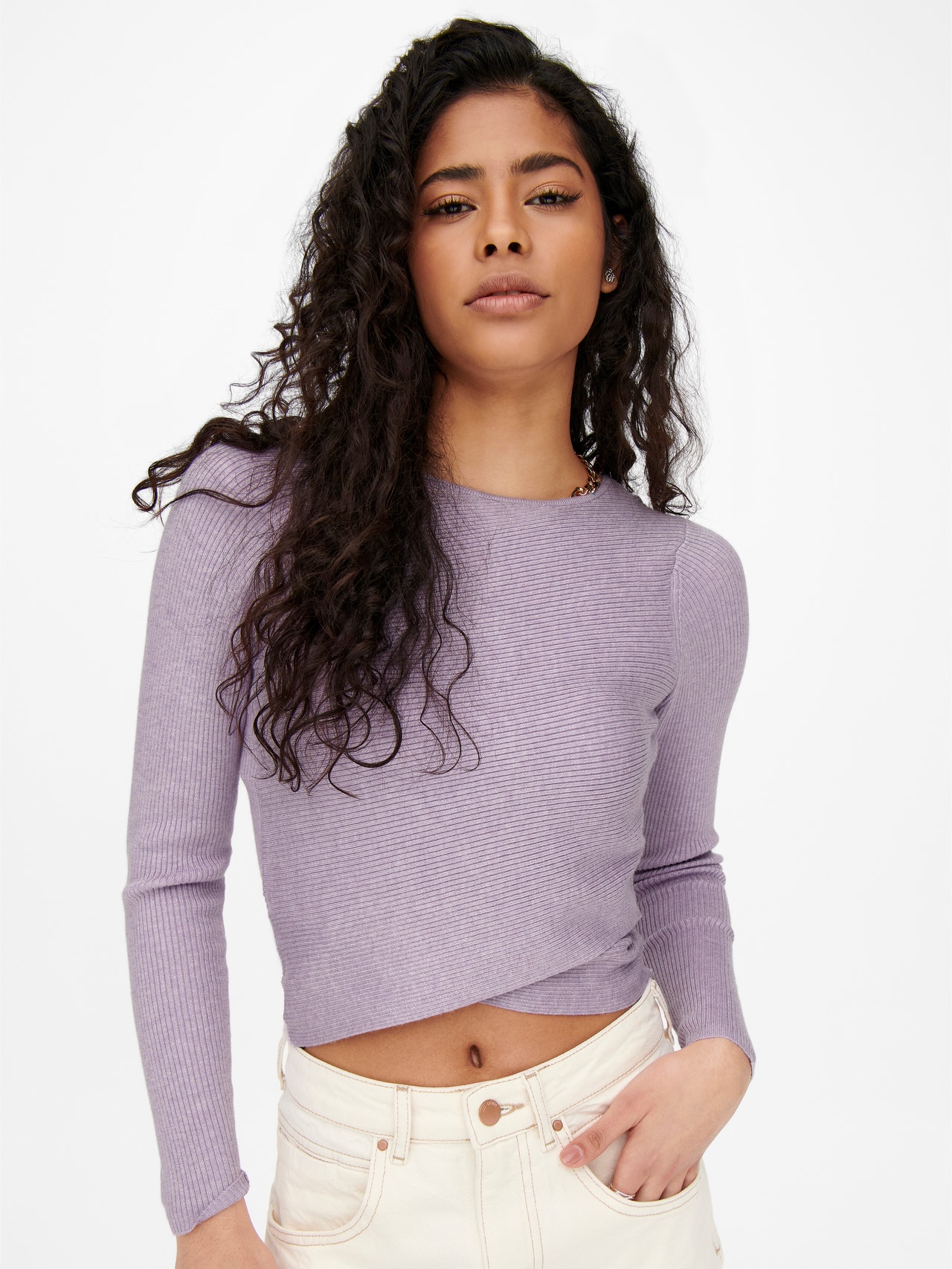 ONLY Wrap Pullover -Pastel Lilac - 15250619