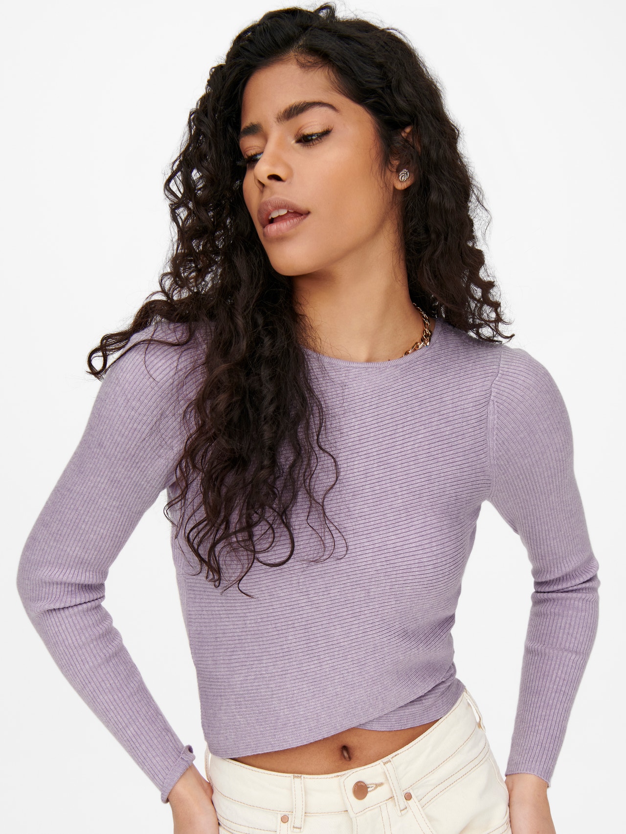 ONLY Wrap Pullover -Pastel Lilac - 15250619