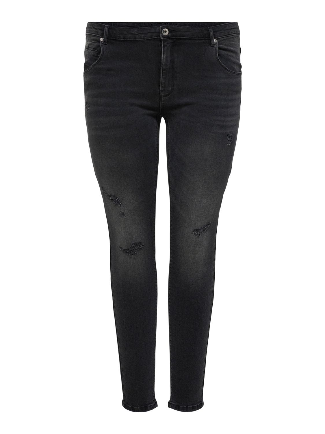 ONLY Skinny Fit Mittlere Taille Offener Saum Jeans -Black - 15250684