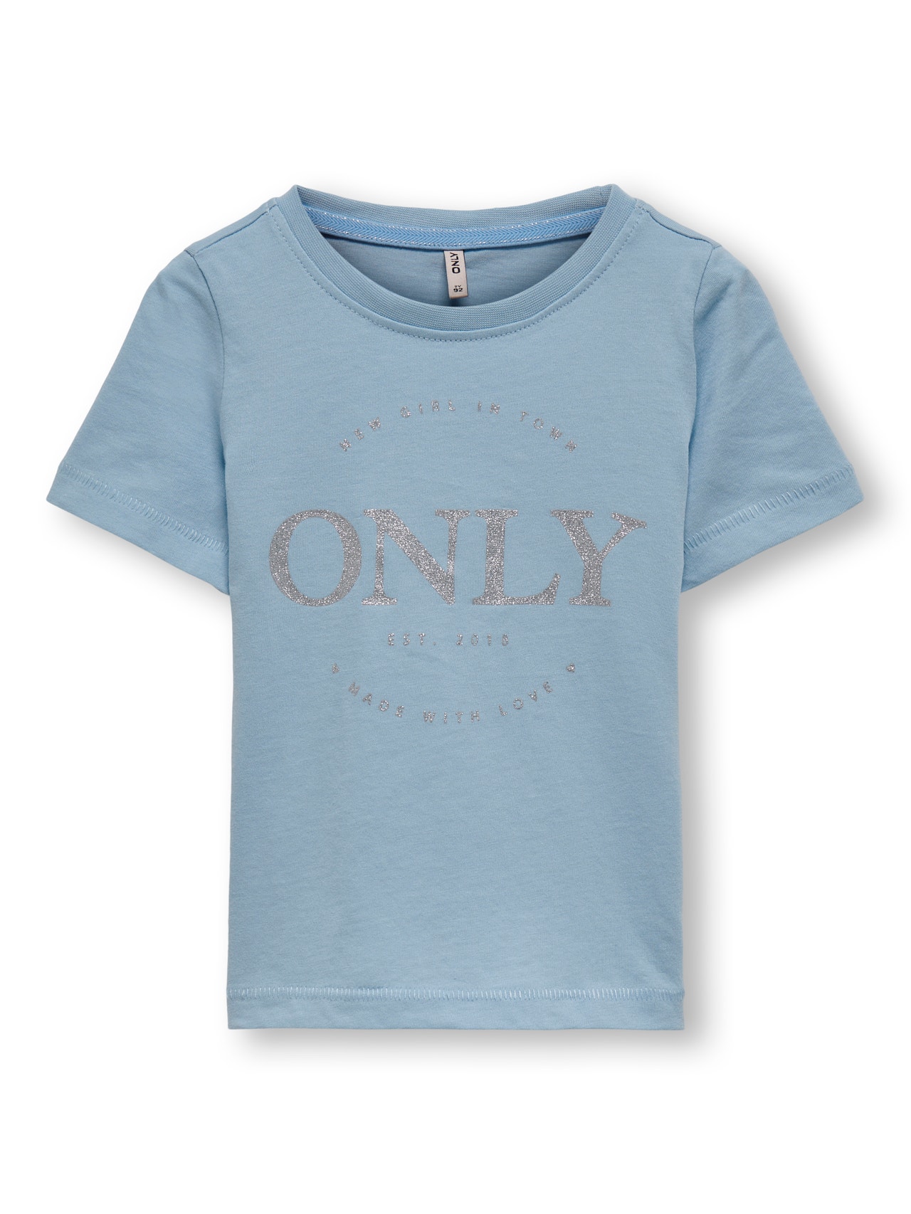 ONLY Mini logo printed T-shirt -Cashmere Blue - 15250807