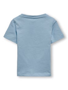 ONLY Mini logoprintet T-shirt -Cashmere Blue - 15250807