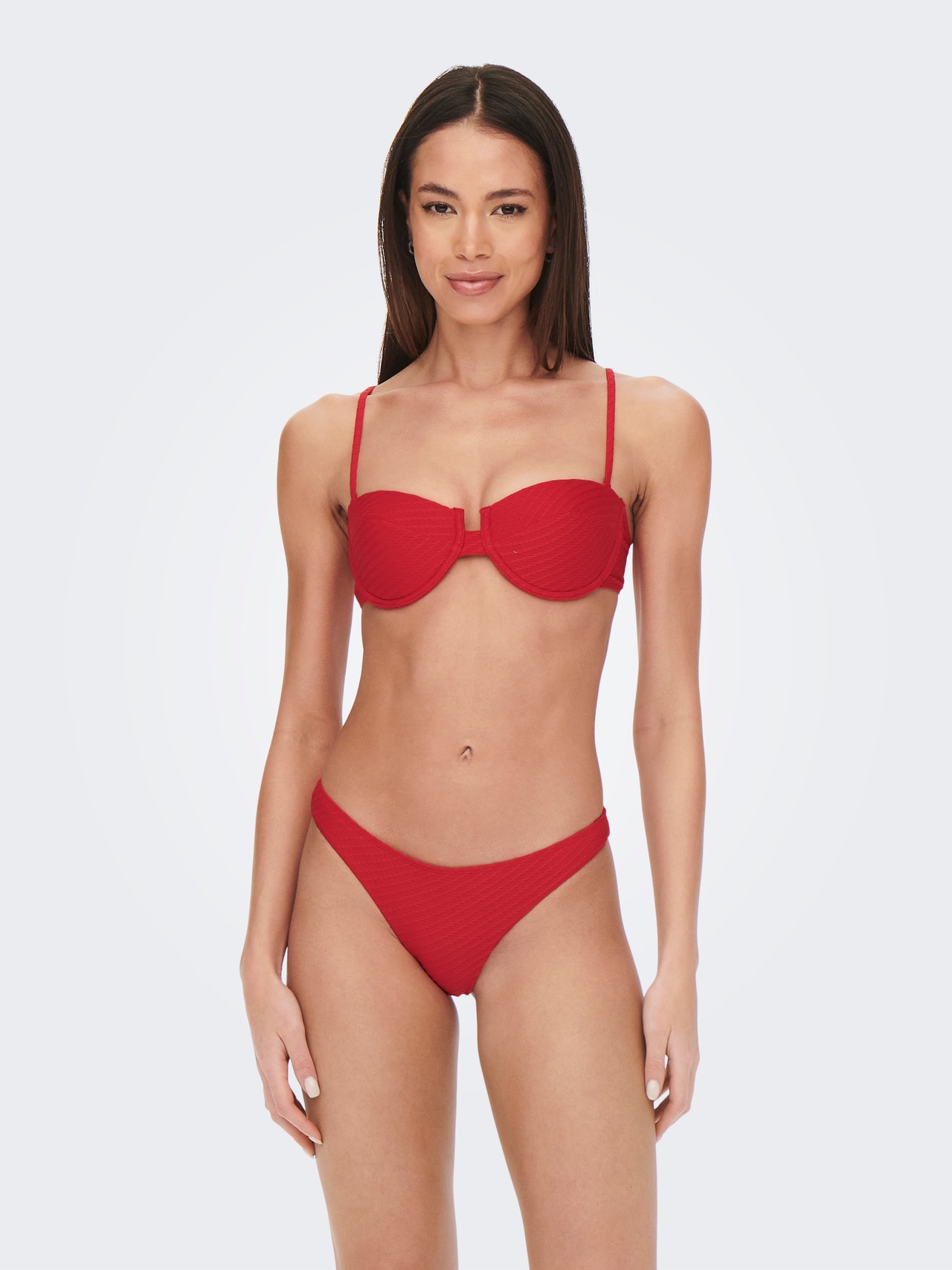ONLY Structuur bralette Bikini top -Mars Red - 15250848