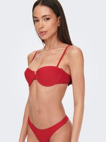 ONLY Structuur bralette Bikini top -Mars Red - 15250848