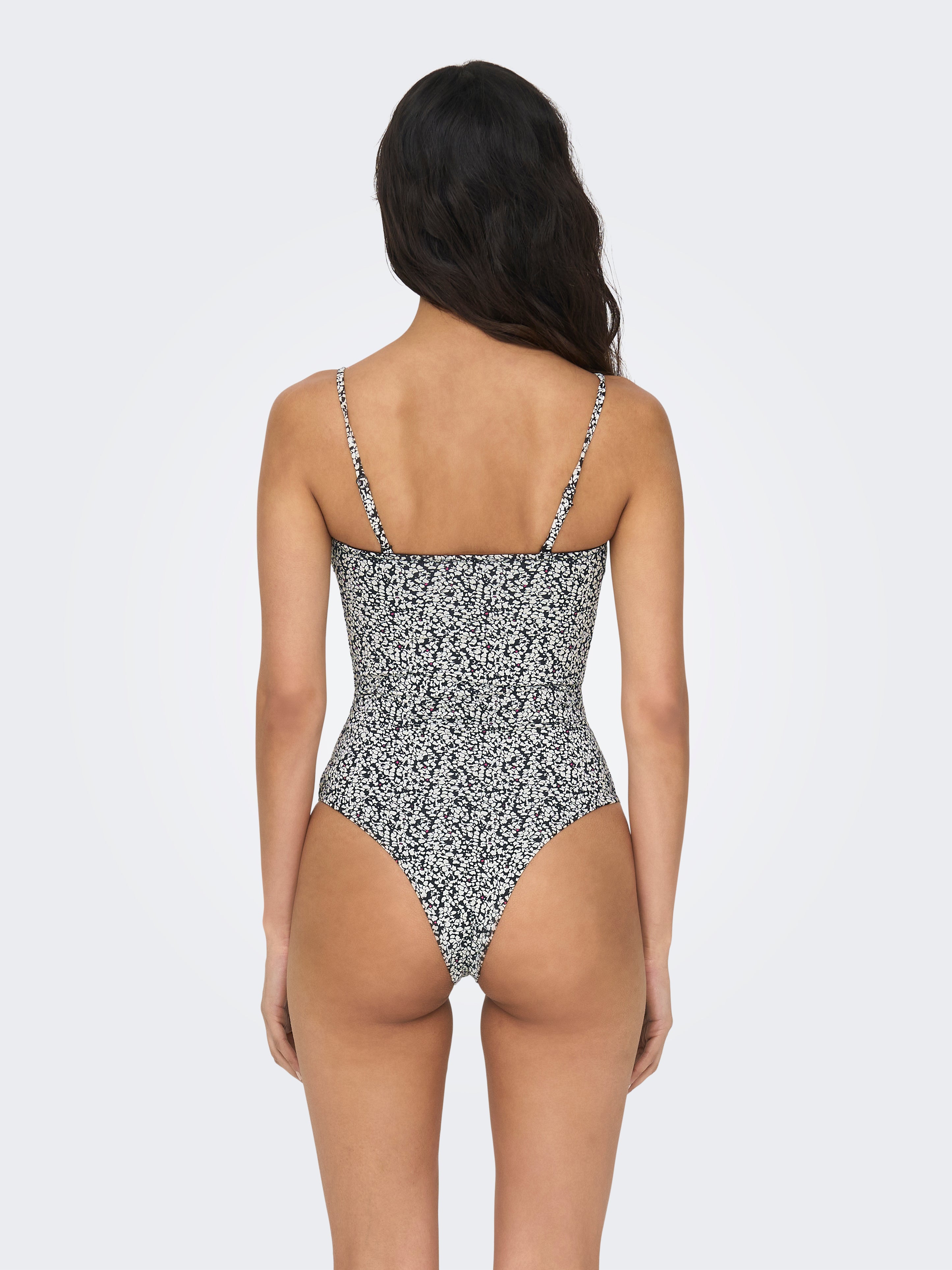 Patterned Swimsuit Black ONLY