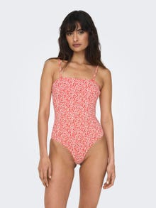 ONLY Patterned Swimsuit -Cherry Tomato - 15250853