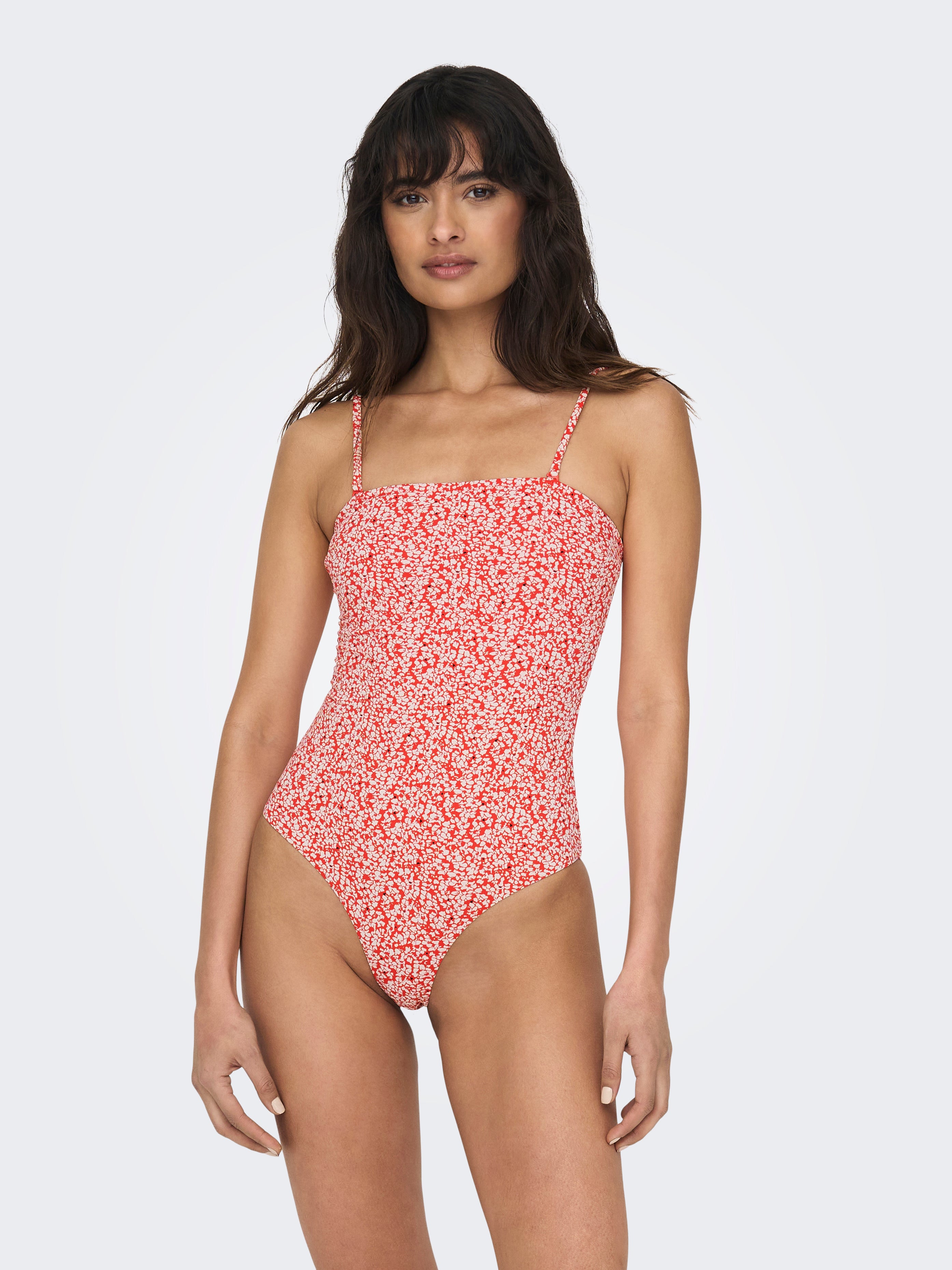 High waist Narrow straps Swimwear Dark Orange ONLY®