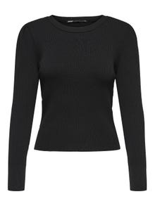 ONLY Puff sleeve knitted Pullover -Black - 15251029