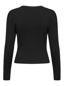 ONLY O-Neck Puff sleeves Pullover -Black - 15251029