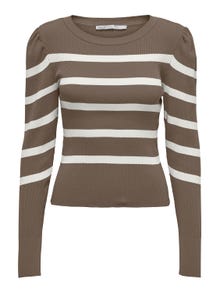 ONLY Pull-overs Col rond Manches bouffantes -Walnut - 15251029