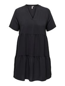 ONLY Loose Fit Boat neck Short dress -Black - 15251127