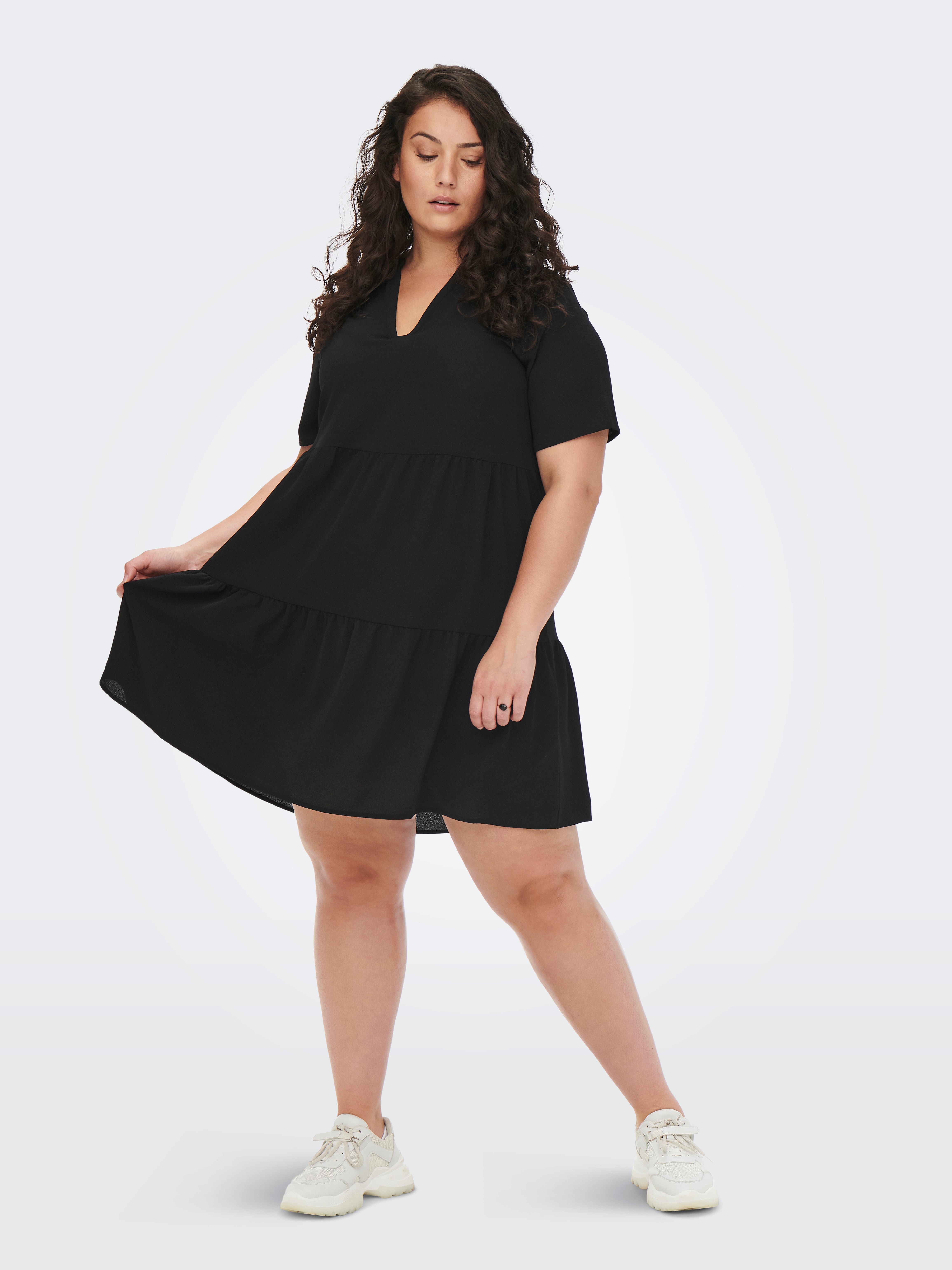 Loose short cheap black dress