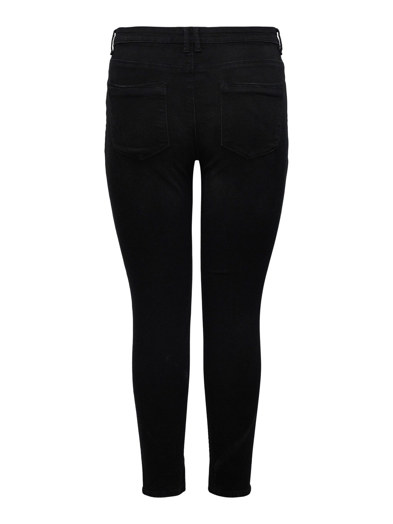 ONLY CARLaola Knee Cut höga skinny-jeans -Black - 15251164