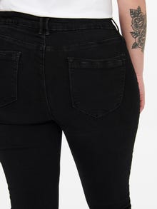 ONLY CARLaola cortes en rodillas Jeans skinny de talle alto -Black - 15251164